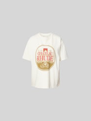 T-Shirt mit Label-Print von RHUDE Beige - 12