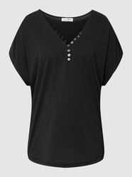 Blusenshirt mit Zierknopfleiste von Christian Berg Woman Schwarz - 32