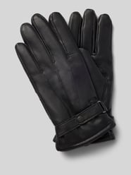 Rękawiczki ze skóry bydlęcej nappa z zapięciem na patkę od Barbour - 47