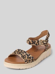 Ledersandalette mit Klettverschluss von Tamaris Beige - 1