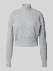 Gebreide pullover met opstaande kraag, model 'NELLA' van Noisy May Grijs / zwart - 10