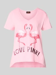 T-Shirt mit Motiv-Print Modell 'Flamingo Love Me' von miss goodlife Pink - 3