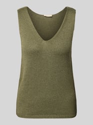 Stricktop mit V-Ausschnitt Modell 'Grscaliva' von FREE/QUENT - 32