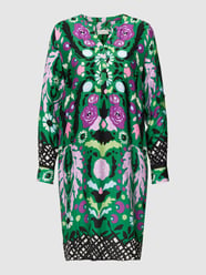 Kleid mit Allover-Muster Modell 'Artprint Dress' von Milano Italy Grün - 15