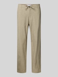 Spodnie w kroju slim fit z mieszanki bawełny i lnu model 'BRODY' od Selected Homme - 2
