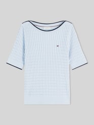 Regular Fit Pullover aus reiner Baumwolle mit kurzen Ärmeln von Tommy Hilfiger - 48