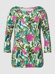 Shirt met lange mouwen met all-over motief van Christian Berg Woman Wit - 17