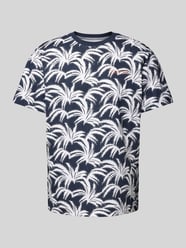 T-Shirt mit Allover-Muster von Tom Tailor Blau - 23