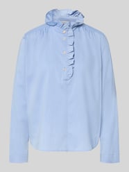 Bluse mit Rüschen und kurzer Knopfleiste von Christian Berg Woman - 46