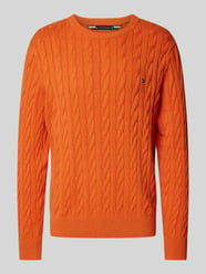 Strickpullover mit Zopfmuster von Tommy Hilfiger Orange - 13