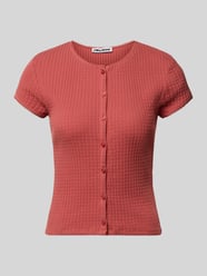 t-shirt o kroju slim fit z pełną listwą guzikową model 'AJOUR' od REVIEW - 27