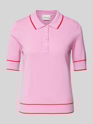Koszulka polo z prążkowanymi wykończeniami von INFLUENCER'S CHOICE BY P&C* Pink - 13