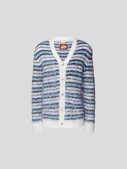 Strickjacke mit Streifenmuster von Marni Blau - 38