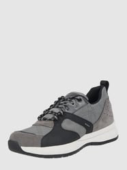 Sneakers van leer en textiel, model 'Braies' van Geox Grijs / zwart - 25