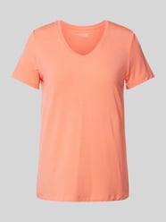 T-Shirt mit geripptem V-Ausschnitt von Schiesser Orange - 2