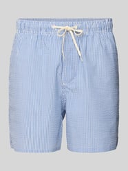 Relaxed Fit Badeshorts mit Strukturmuster Modell 'COOPER' von SELECTED HOMME - 43