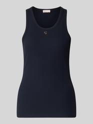 Slim Fit Top mit Logo-Applikation von Liu Jo White - 21