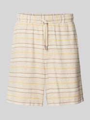 Regular Fit Leinenshorts mit Tunnelzug von Mazine Beige - 46