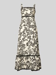 Midikleid aus Viskose-Mix mit Wellensaum von Apricot - 15
