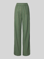 Wide Leg linnen broek met gestileerde steekzak van Jake*s Casual Groen - 45