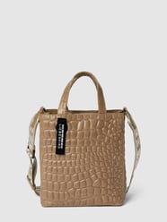 Torba tote z materiału stylizowanego na skórę gada model ‘Paper Bag’ od LIEBESKIND BERLIN Beżowy - 43