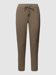 regular fit stoffen broek met elastische band, model 'ROXANA' van ST.ANN Beige - 8