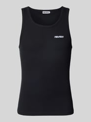 Tanktop in Ripp-Optik mit Label-Stitching von REVIEW - 17