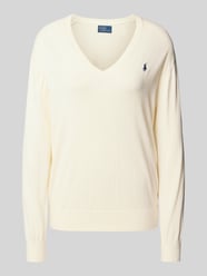 Strickpullover mit Logo-Stitching und V-Ausschnitt von Polo Ralph Lauren - 19