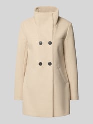 Lange jas met hoge opstaande kraag van ONLY Beige - 23