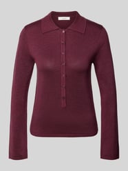 Slim Fit Langarmshirt aus Lyocell-Baumwoll-Mix Modell 'FLURA LUREX' von Selected Bordeaux - 12
