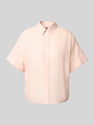 Blouse van ramie met extra brede schouders, model 'Bisenas' van BOSS Orange Fuchsia - 43