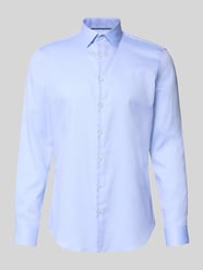 Slim Fit Business-Hemd mit Strukturmuster und Kentkragen von Jake*s - 3
