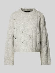 Relaxed Fit Strickpullover mit Wollanteil Modell 'LINA' von Vero Moda Grau - 48