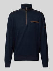 Sweatshirt mit Stehkragen von bugatti Blau - 32