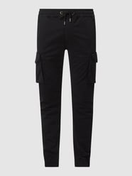 Cargohose mit Label-Details Modell 'Twill' von Alpha Industries Grau / Schwarz - 39
