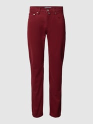 Hose mit unifarbenem Design und Slim Fit von Pierre Cardin Rot - 11