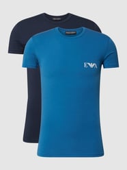 T-Shirt mit Label-Print im 2er-Pack von Emporio Armani Blau - 29