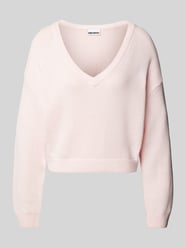 Strickpullover mit V-Ausschnitt von Review Rosa - 1