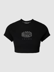 Cropped T-Shirt mit Ziersteinbesatz Modell 'Void' von The Ragged Priest Schwarz - 29