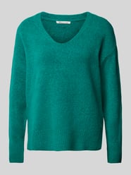 Relaxed fit gebreide pullover met V-hals van Tom Tailor Denim Groen - 42