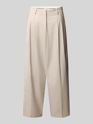 Stoffen broek met persplooien van COMMA Beige - 47