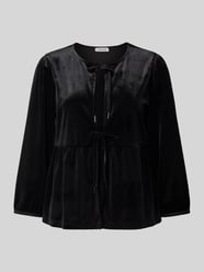 Blouseshirt van fluweel met vetersluiting van MORE & MORE - 9