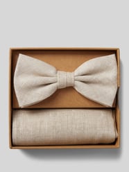 Fliege mit Einstecktuch im Set von Prince Bowtie Beige - 36