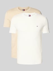 Slim fit T-shirt van puur katoen in een set van 2 stuks van Tommy Jeans Beige - 2