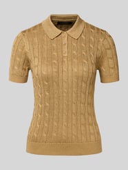 Strickshirt mit Zopfmuster und Polokragen Modell 'NATRISSA' von Lauren Ralph Lauren Gold - 5