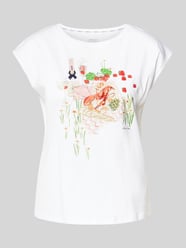 T-shirt o kroju regular fit z okrągłym dekoltem od Marc Cain - 21