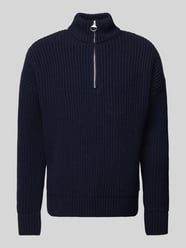 Wollpullover mit Troyer-Kragen Modell 'ELIJAA' von Armedangels Blau - 22