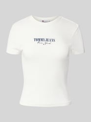 T-shirt o kroju slim fit z mieszanki bawełny od Tommy Jeans - 35