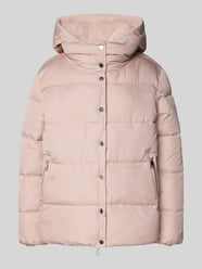 Kurtka pikowana z kapturem od WHITE LABEL Fuksjowy - 23