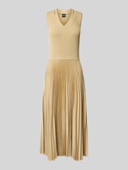 Midikleid mit Plisseefalten Modell 'Farara' von BOSS Beige - 4